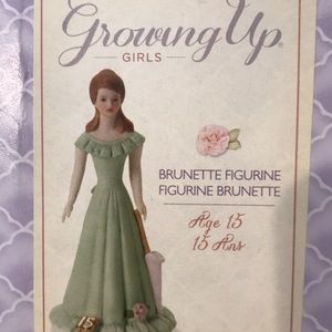 Hallmark growing up birthday Girl brunette figurine